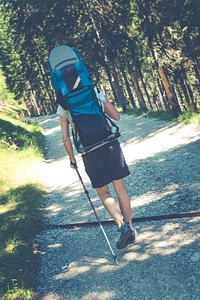 Hiker walking on a path