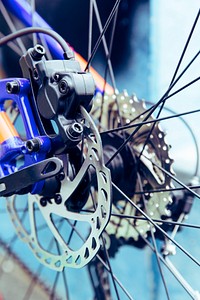 Close up of mountain bike gears