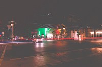 Light streaks in a busy city