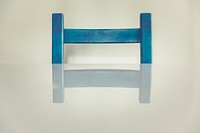 Blue chair by a table
