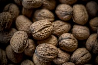 Close up of whole walnuts