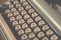 Closeup of vintage typewriter keys