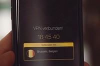 Mobile phone showing VPN app