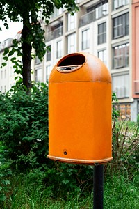 Orange mailbox near the Alexanderplatz subway, Berlin