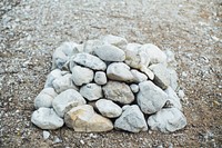 Close up of a pile of rocks