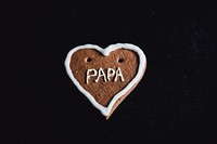Chocolate handmade cookie with papa initials