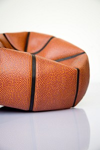 Close up of deflated basketball