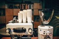 Coffee maker in a cafe