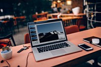 Laptop on a table