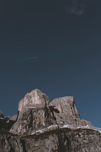 View of a rock mountain in Dolomites, Italy