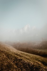 View of Dolomites, Italy in cloudy day