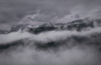 View of mountain in the clouds