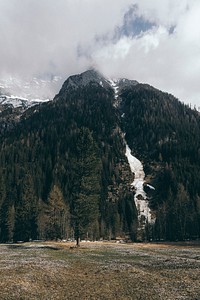 View of mountain in a cloudy background