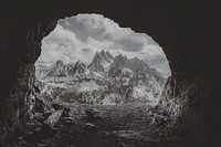 Man-made cave in the Dolomites, Italy