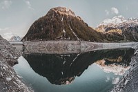 View of the artificial lake Neves-Stausee, Mühlwald, Italy