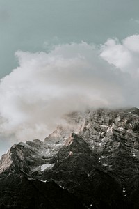Clouds over a rugged summit in the Ladinian Dolomites, Italy