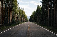 Road leading to Grand Teton National Park in Wyoming, USA