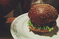 Closeup of beef burger