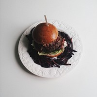Delicious burger on a white background