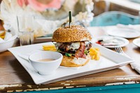 Juicy burger food photography