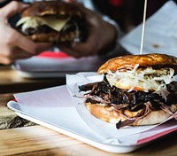 Pulled pork burger food photography