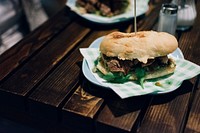 Argentinian steak sandwich food photography
