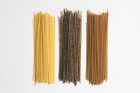 Tricolor spaghetti food photography