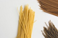Tricolor spaghetti food photography
