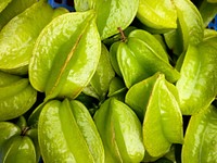 Closeup of green star fruit