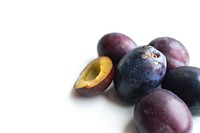 Closeup of fresh plums