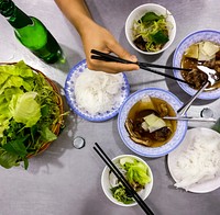 Eating Vietnamese Bun Cha
