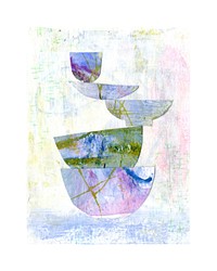 Stacked bowls abstract wall art print and poster.