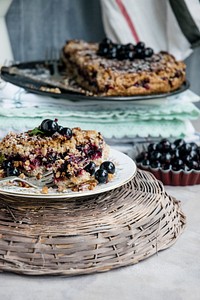 Homemade Blackcurrant cake in a kitchen. Visit Monika Grabkowska to see more of her food photography.