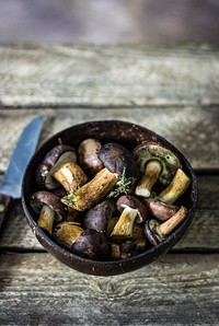 Rustic wild mushrooms food photography. Visit Monika Grabkowska to see more of her food photography.