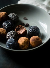 Avocado vegan chocolate truffles