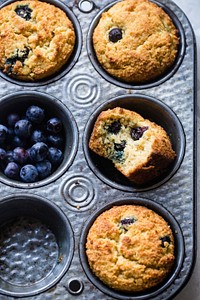 Low carb sugar-free keto blueberry muffins with almond flour