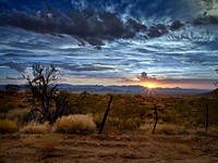 Sunset near the settlement of Antares in northwestern Arizona. Original image from Carol M. Highsmith&rsquo;s America, Library of Congress collection. Digitally enhanced by rawpixel.