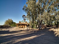 Depot for the stagecoaches that carry guests throughout the White Stallion Ranch, a dude ranch outside Tucson, Arizona. Original image from <a href="https://www.rawpixel.com/search/carol%20m.%20highsmith?sort=curated&amp;page=1">Carol M. Highsmith</a>&rsquo;s America, Library of Congress collection. Digitally enhanced by rawpixel.