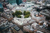 Free downtown London, aerial view image, public domain urban CC0 photo.