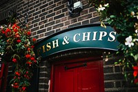 Free fish and chips restaurant image, public domain food CC0 photo.