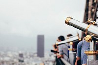 Free tourists at viewpoint image, public domain travel CC0 photo.