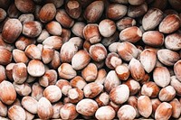 Free closeup of many unshelled chestnuts photo, public domain food CC0 image.