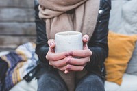 Free hands holding a cup of coffee photo, public domain drink CC0 image.