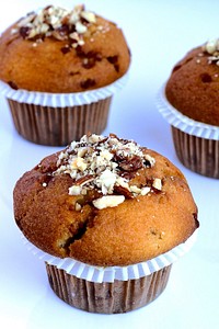 Homemade nutty muffins. Free public domain CC0 photo.