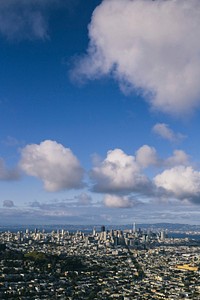 A blue sky with clouds over San Francisco.