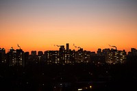 Free city at sunset image, public domain urban CC0 photo.