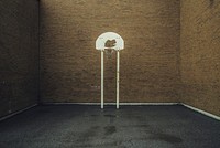 Free basketball goal closeup photo, public domain sport CC0 image.