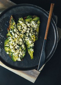 Free two pieces of avocado toast image, public domain food CC0 photo.