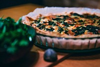 Free spinach quiche image, public domain CC0 photo.