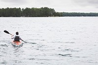 Free man kayaking in the sea  image, public domain CC0 photo.